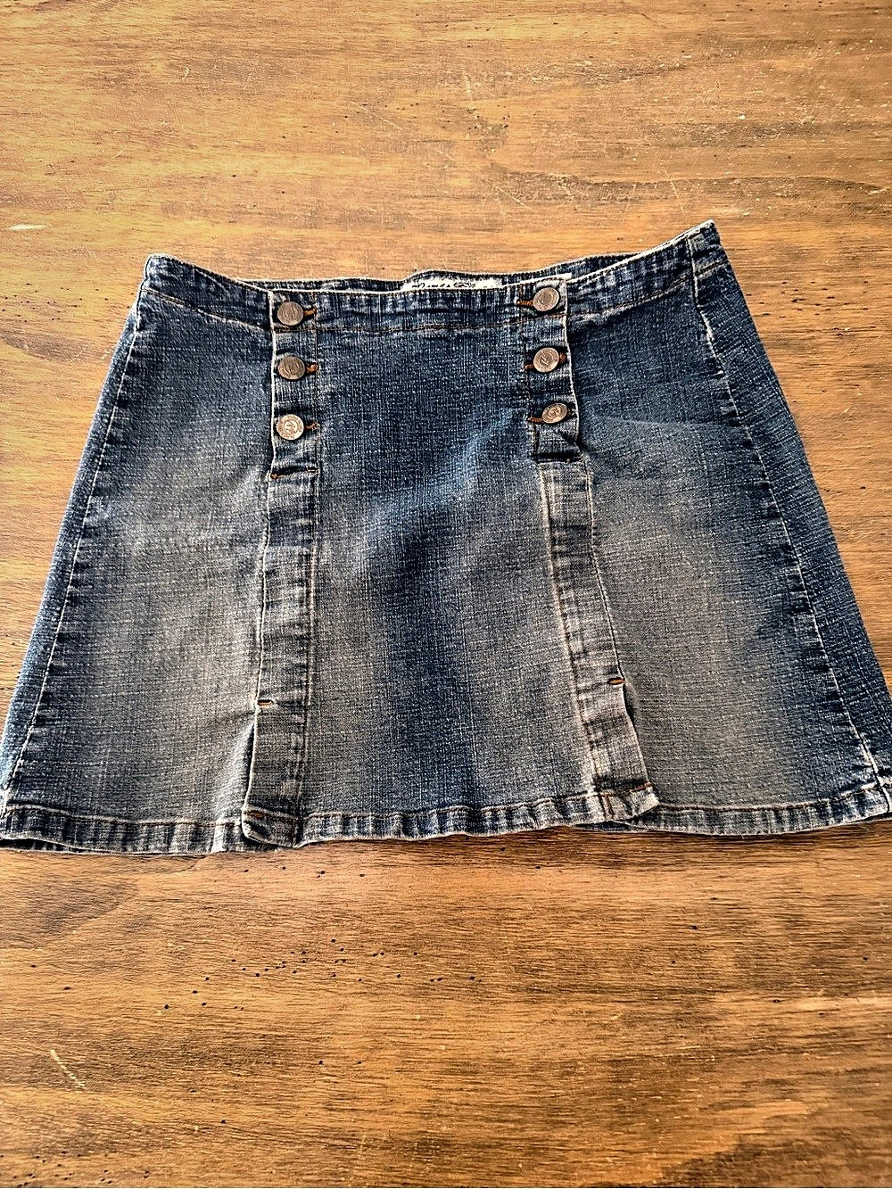 Y2K Paris Blues Button down Jeans Denim Mini Skirt Blue Size 11